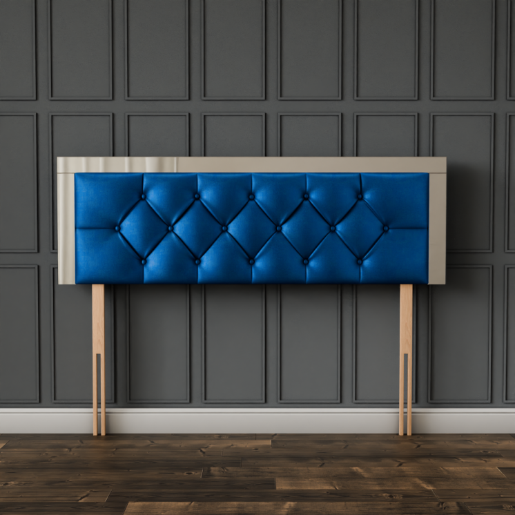 Bella Mirror Headboard - Blue Coniston