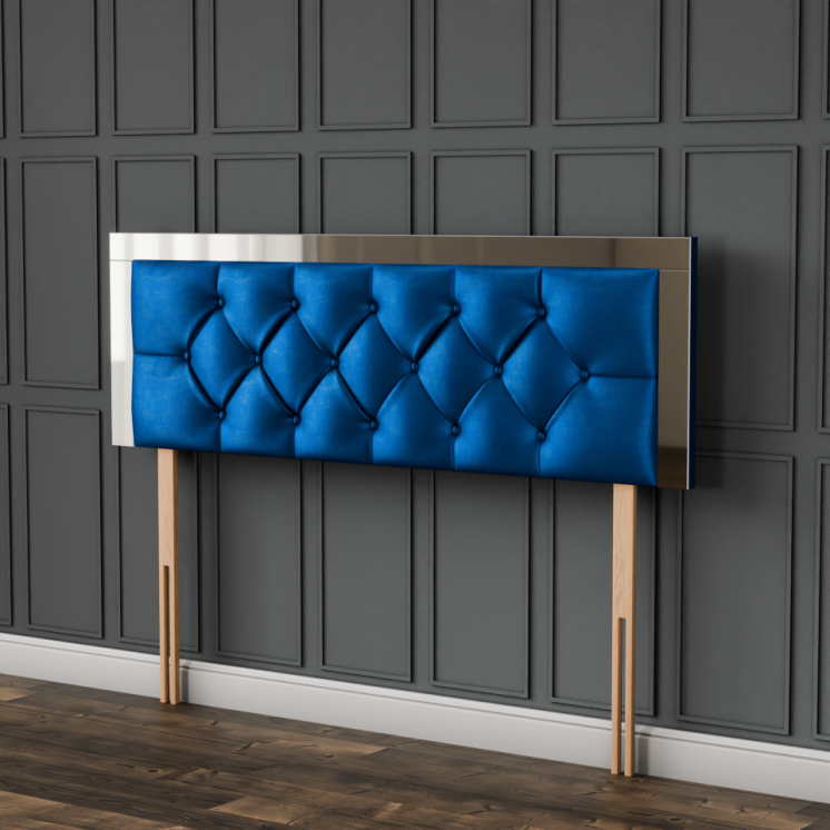 Bella Mirror Headboard - Blue Coniston