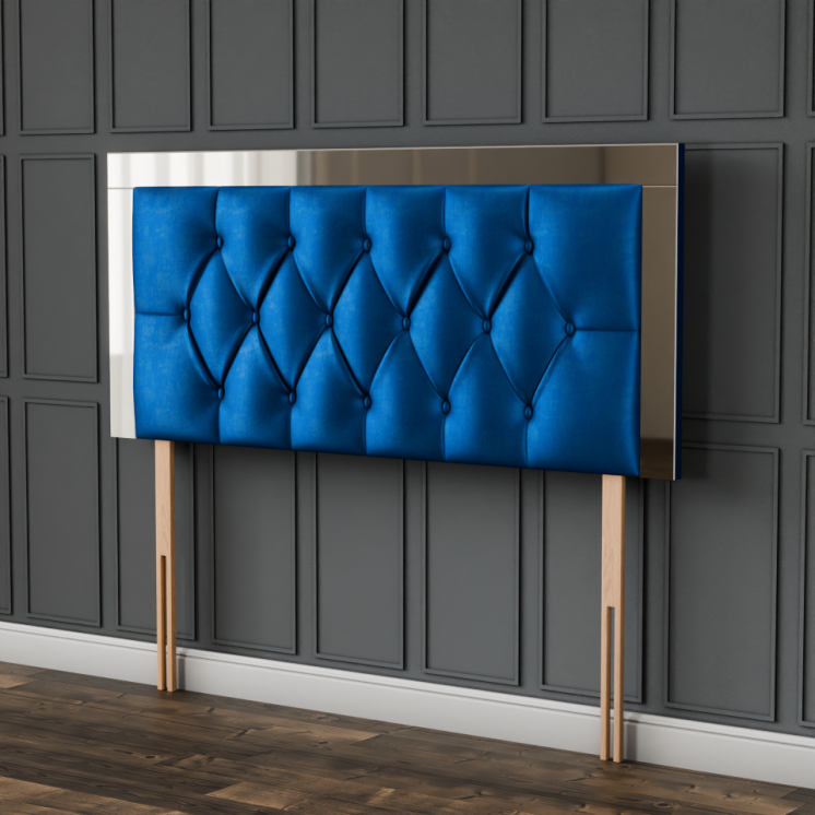 Bella Mirror Headboard - Blue Coniston
