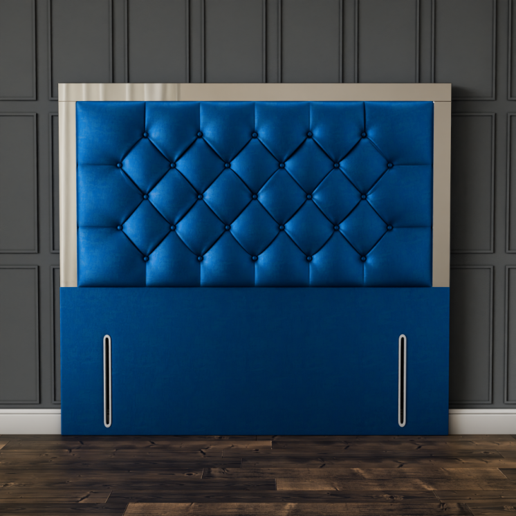 Bella Mirror Headboard - Blue Coniston