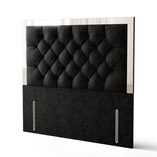 Bella Mirror Headboard - Black Naples
