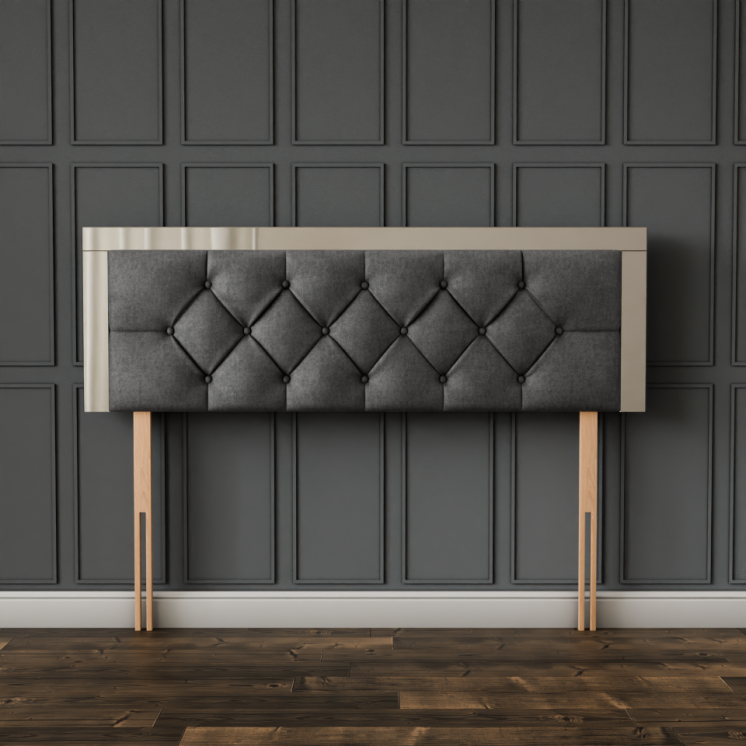 Bella Mirror Headboard - Grey Naples