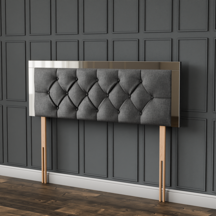 Bella Mirror Headboard - Grey Naples