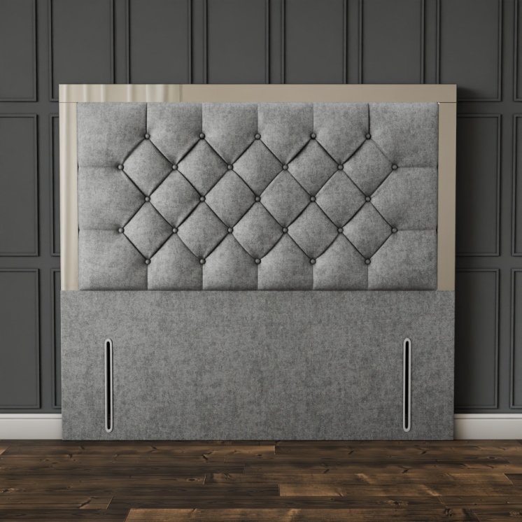 Bella Mirror Headboard - Silver Naples