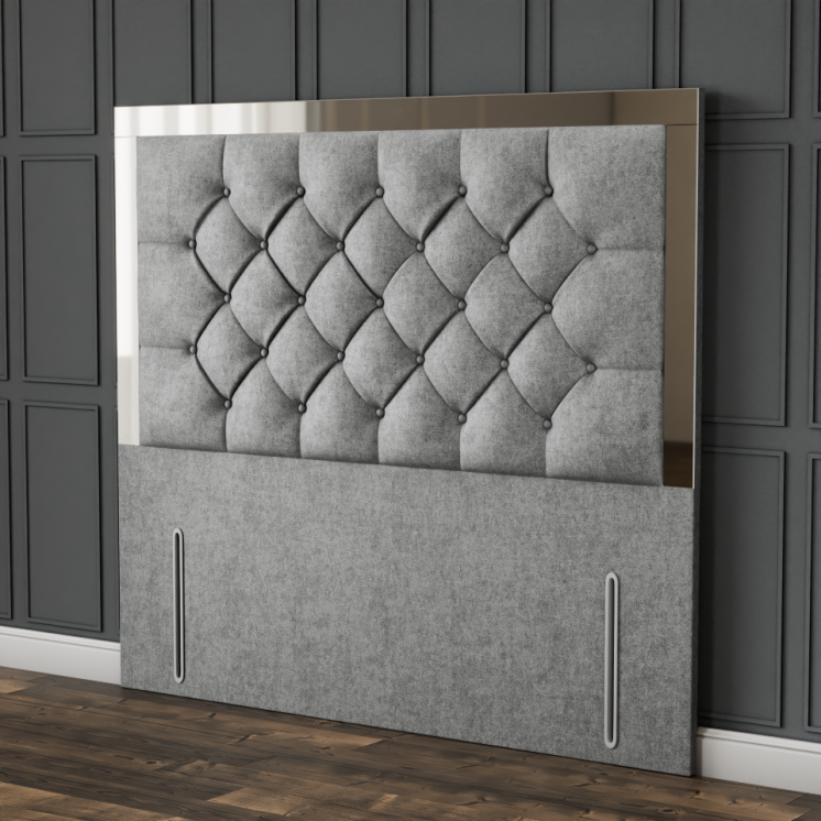 Bella Mirror Headboard - Silver Naples