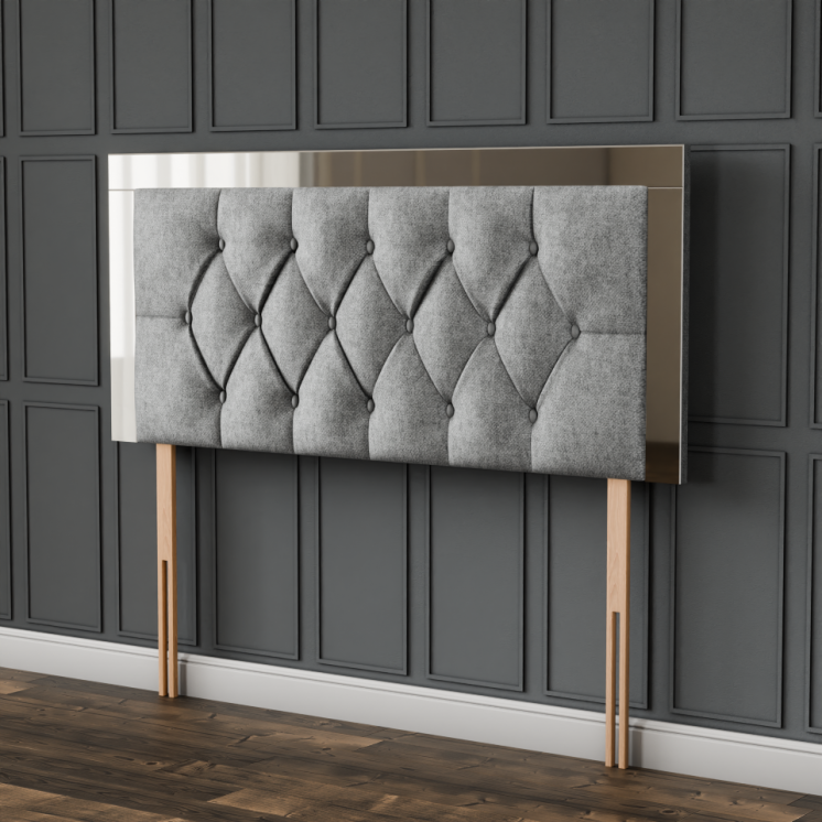 Bella Mirror Headboard - Silver Naples