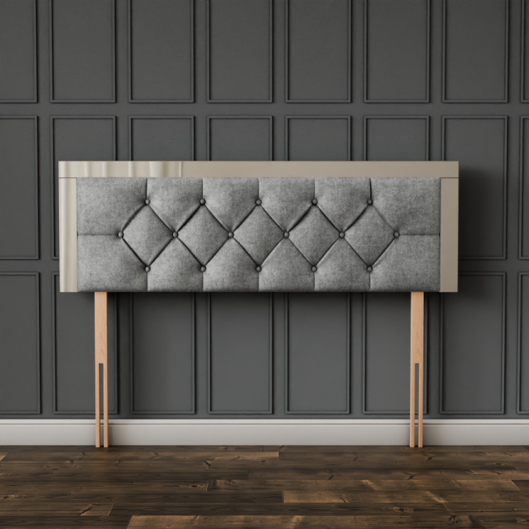 Bella Mirror Headboard - Silver Naples