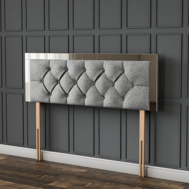 Bella Mirror Headboard - Silver Naples