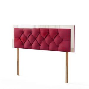 Bella Mirror Headboard - Burgundy Plush