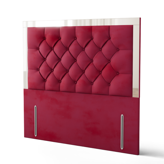 Bella Mirror Headboard - Burgundy Plush