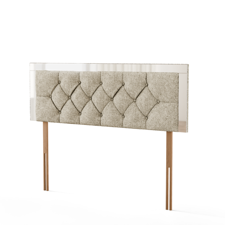 Bella Mirror Headboard - Cream Teddy