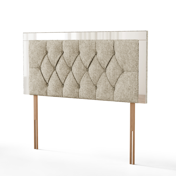 Bella Mirror Headboard - Cream Teddy