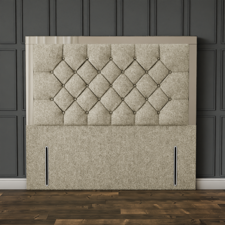 Bella Mirror Headboard - Cream Teddy