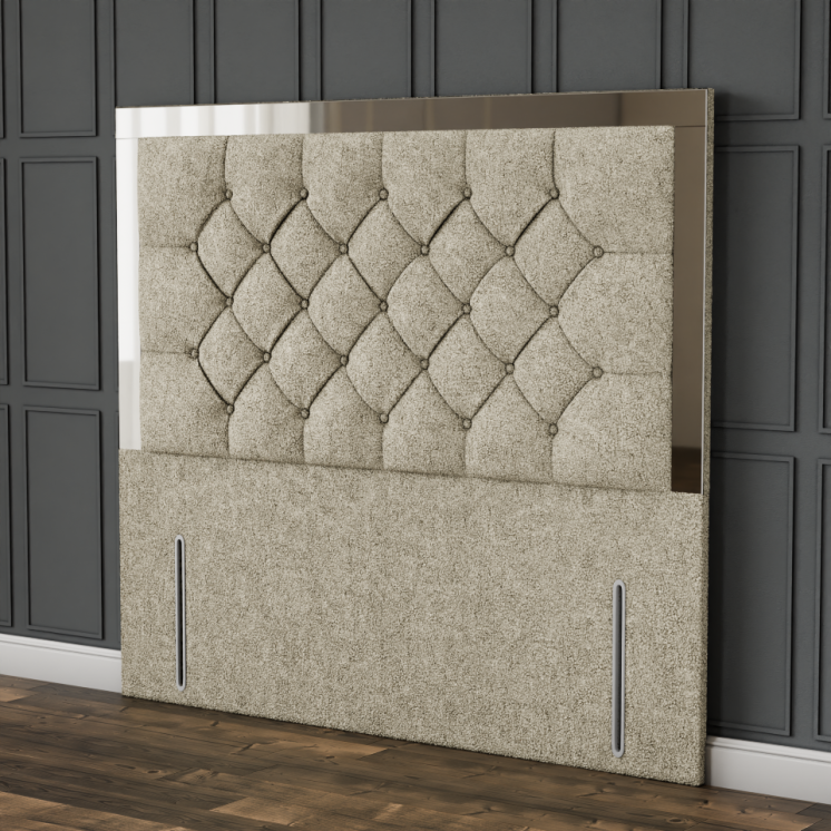 Bella Mirror Headboard - Cream Teddy