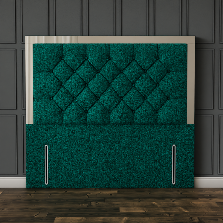 Bella Mirror Headboard - Green Teddy