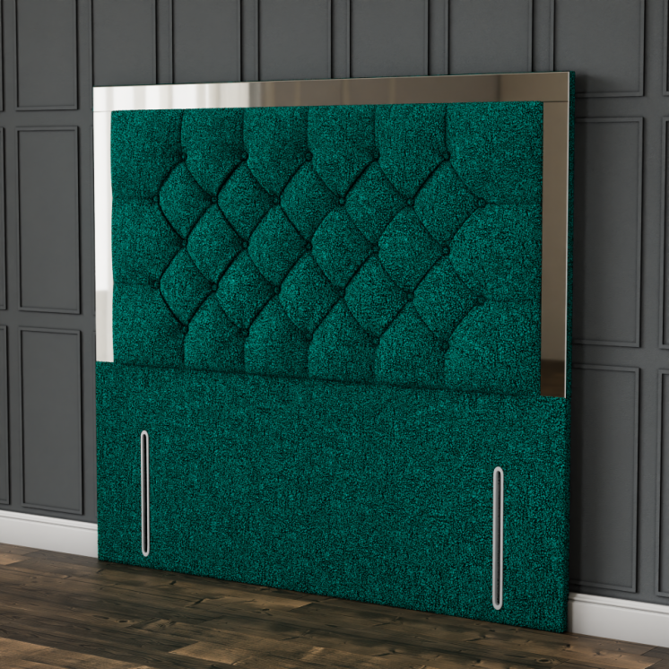 Bella Mirror Headboard - Green Teddy