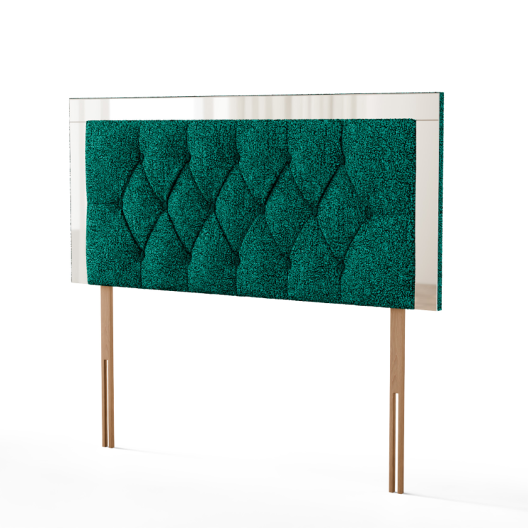 Bella Mirror Headboard - Green Teddy