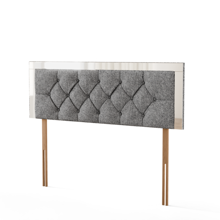 Bella Mirror Headboard - Grey Teddy
