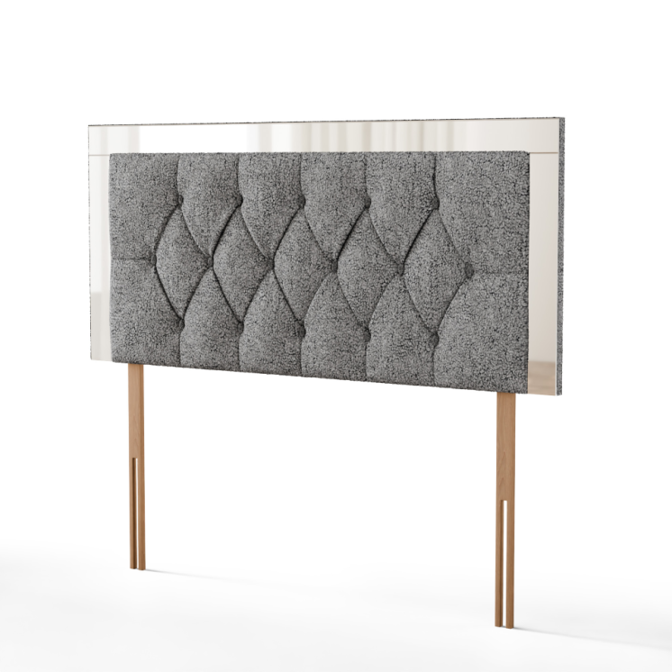 Bella Mirror Headboard - Grey Teddy