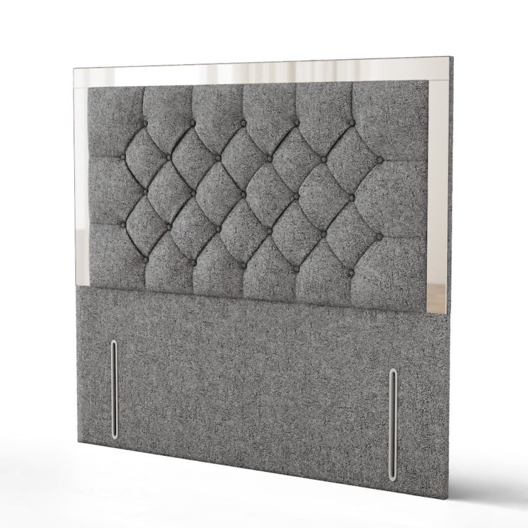 Bella Mirror Headboard - Grey Teddy