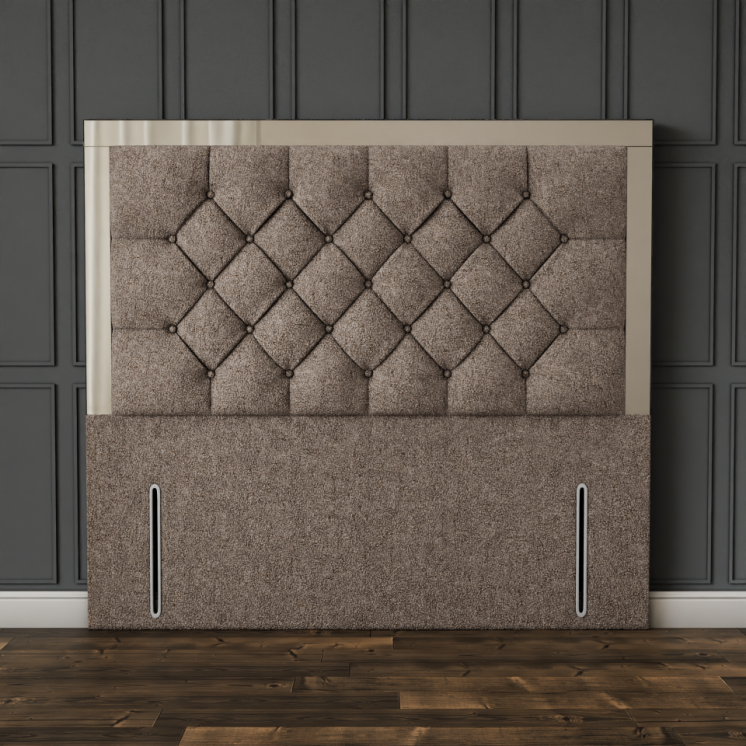Bella Mirror Headboard - Mink Teddy