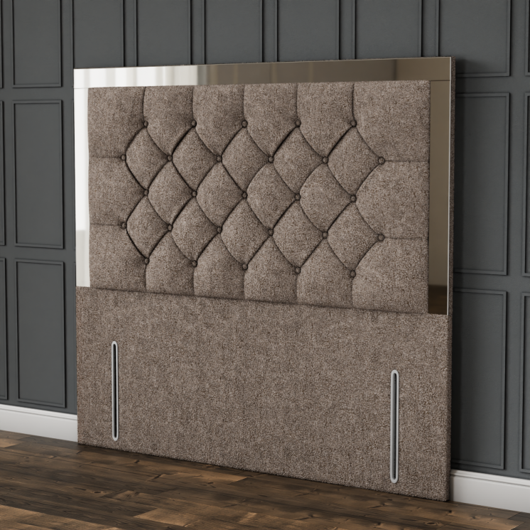Bella Mirror Headboard - Mink Teddy