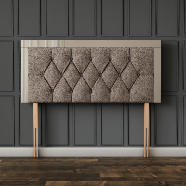 Bella Mirror Headboard - Mink Teddy