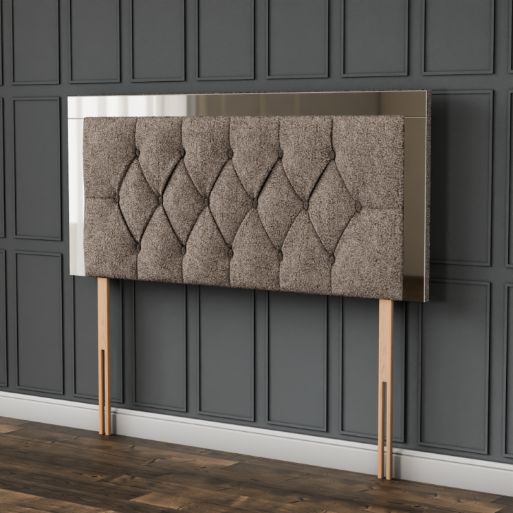 Bella Mirror Headboard - Mink Teddy