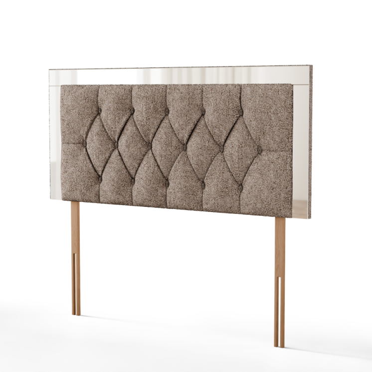 Bella Mirror Headboard - Mink Teddy