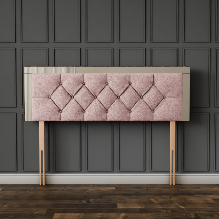 Bella Mirror Headboard - Pink Teddy