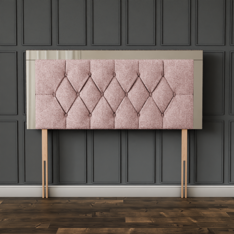 Bella Mirror Headboard - Pink Teddy