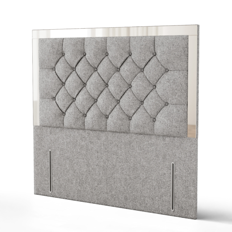 Bella Mirror Headboard - Silver Teddy