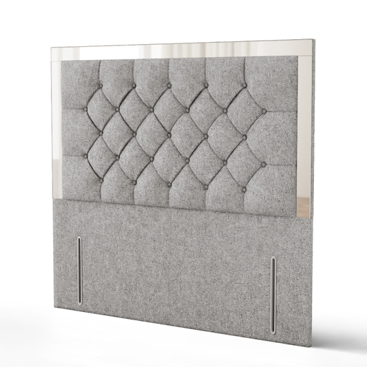 Bella Mirror Headboard - Silver Teddy