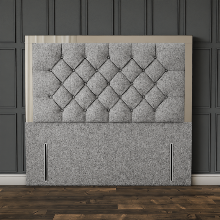 Bella Mirror Headboard - Silver Teddy