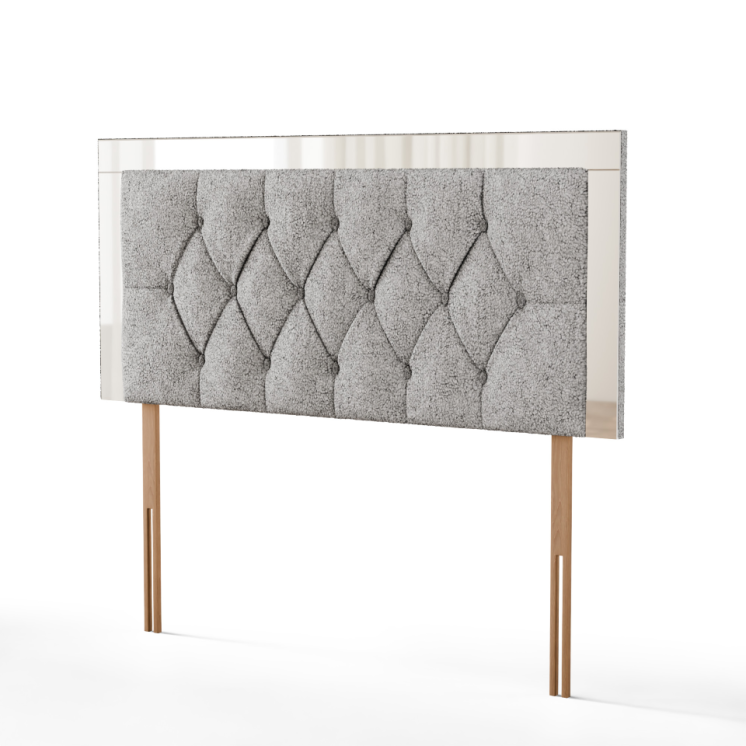 Bella Mirror Headboard - Silver Teddy