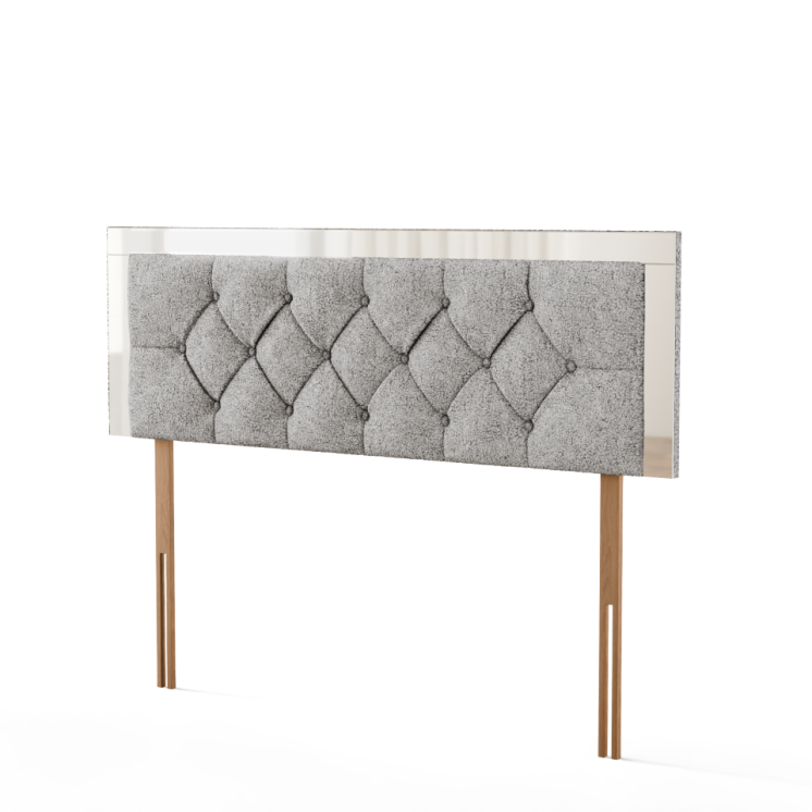 Bella Mirror Headboard - Silver Teddy