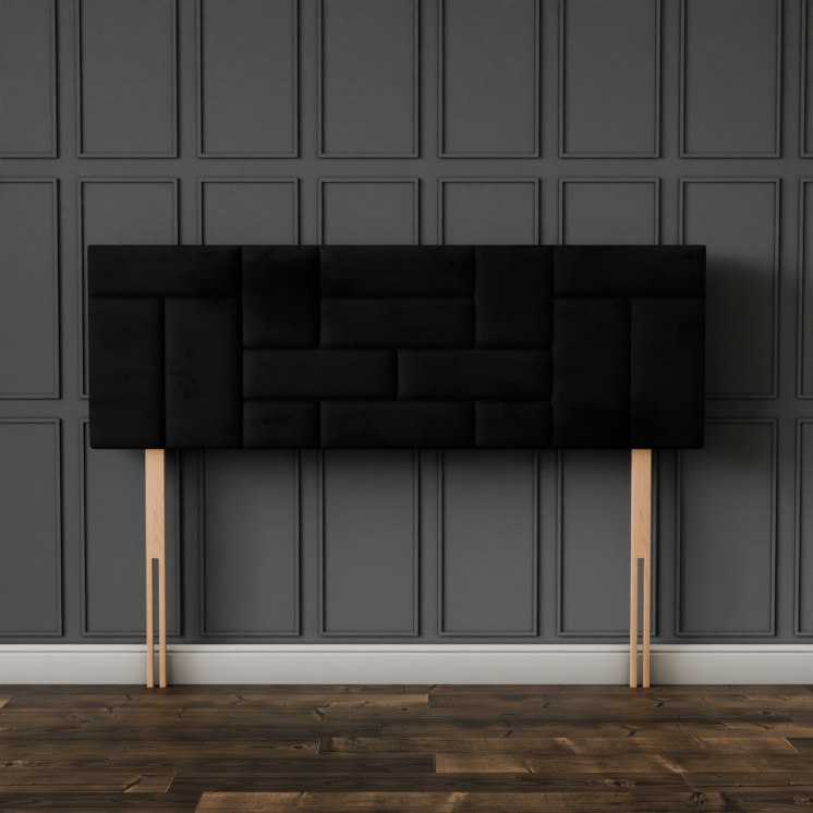 Majestic Multi Headboard - Black Plush