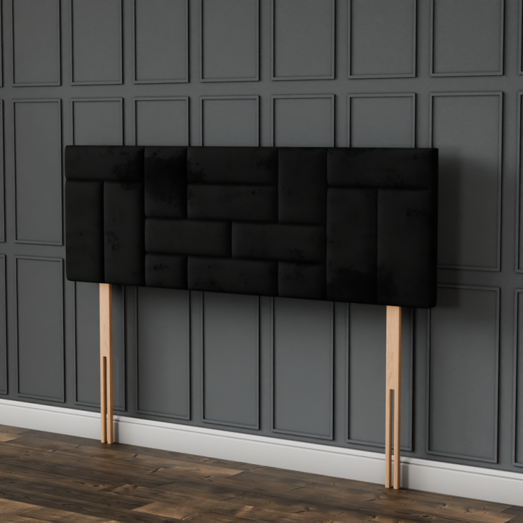 Majestic Multi Headboard - Black Plush