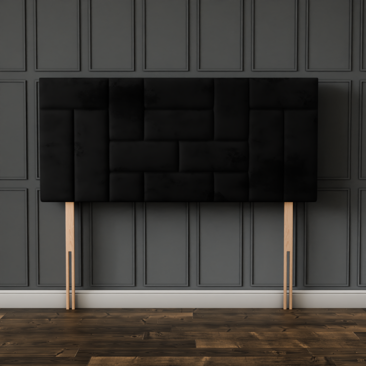 Majestic Multi Headboard - Black Plush