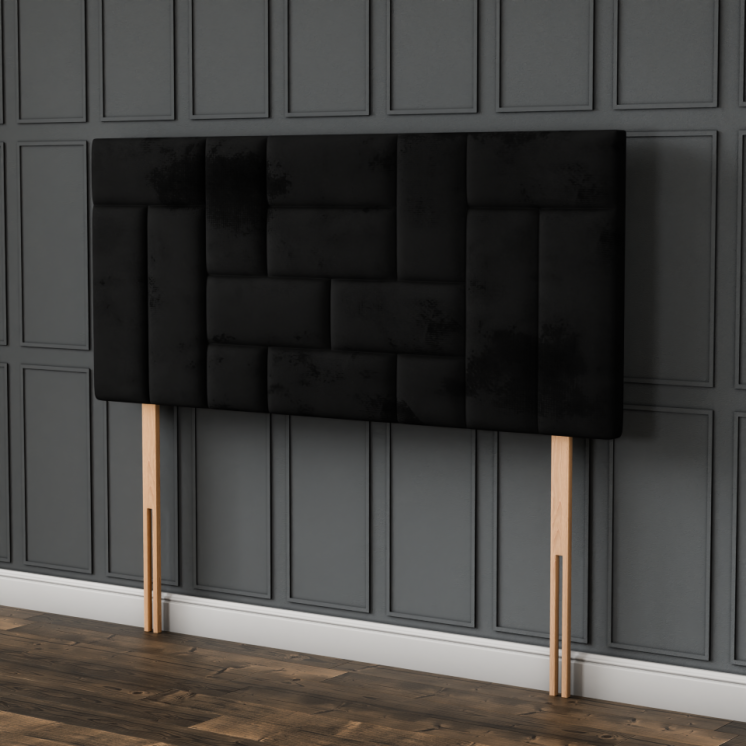 Majestic Multi Headboard - Black Plush