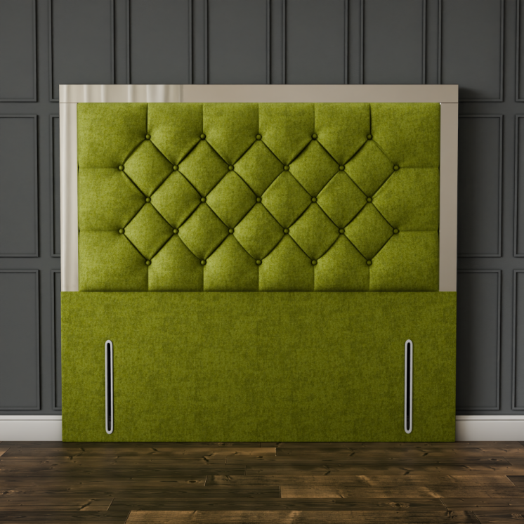 Bella Mirror Headboard - Olive Green Naples