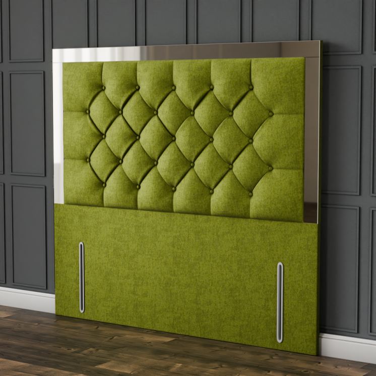 Bella Mirror Headboard - Olive Green Naples