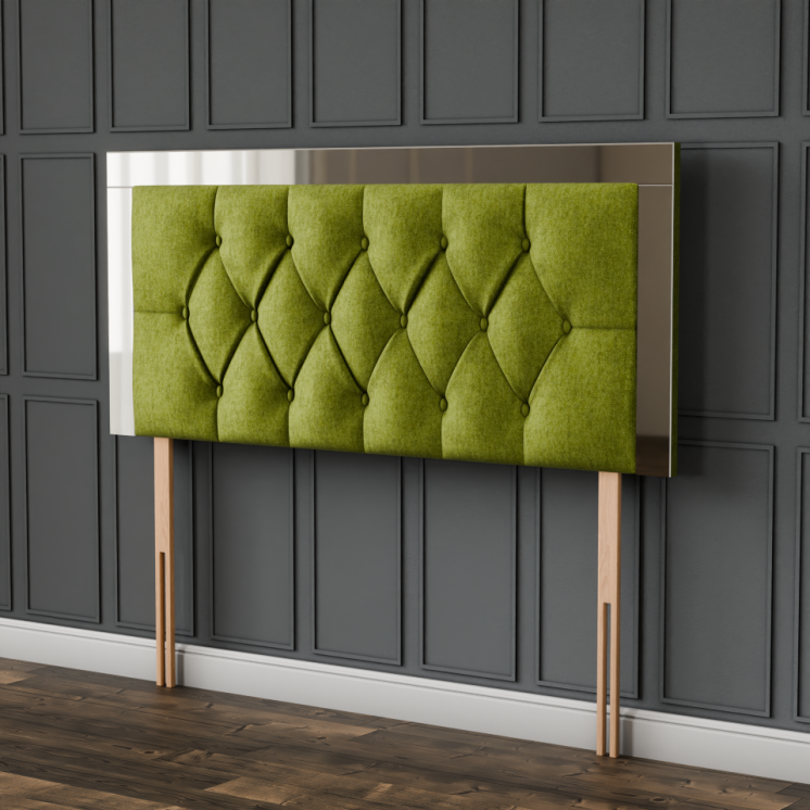 Bella Mirror Headboard - Olive Green Naples