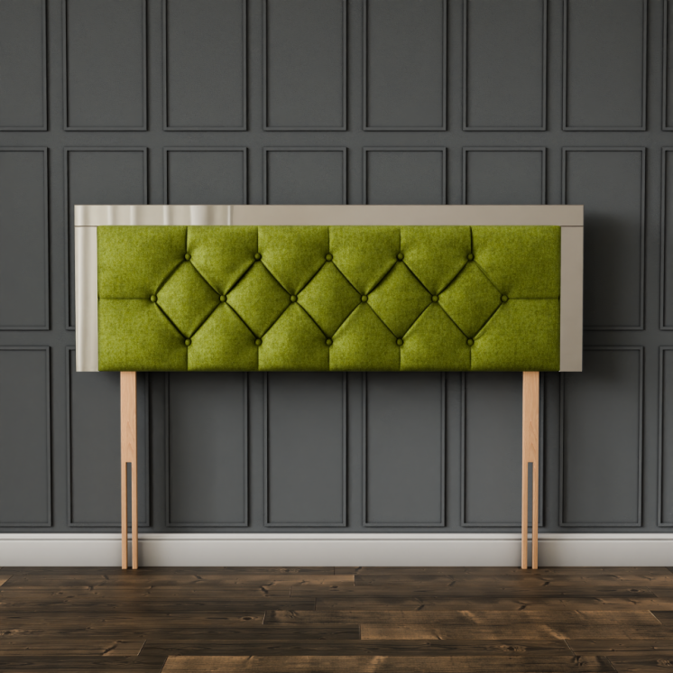 Bella Mirror Headboard - Olive Green Naples