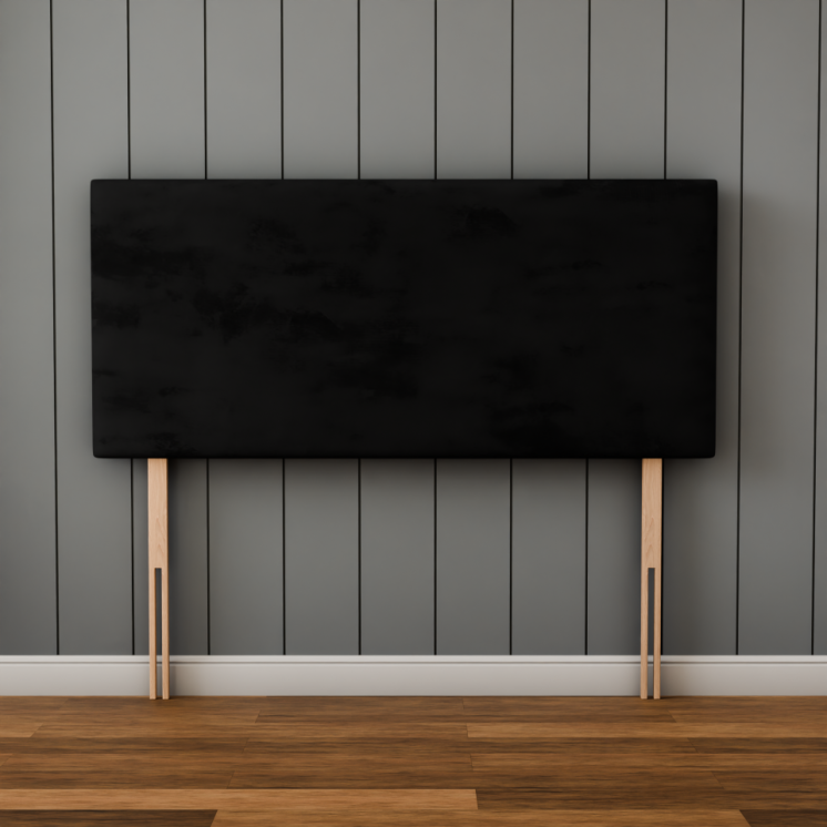Maya Plain Headboard - Black Plush