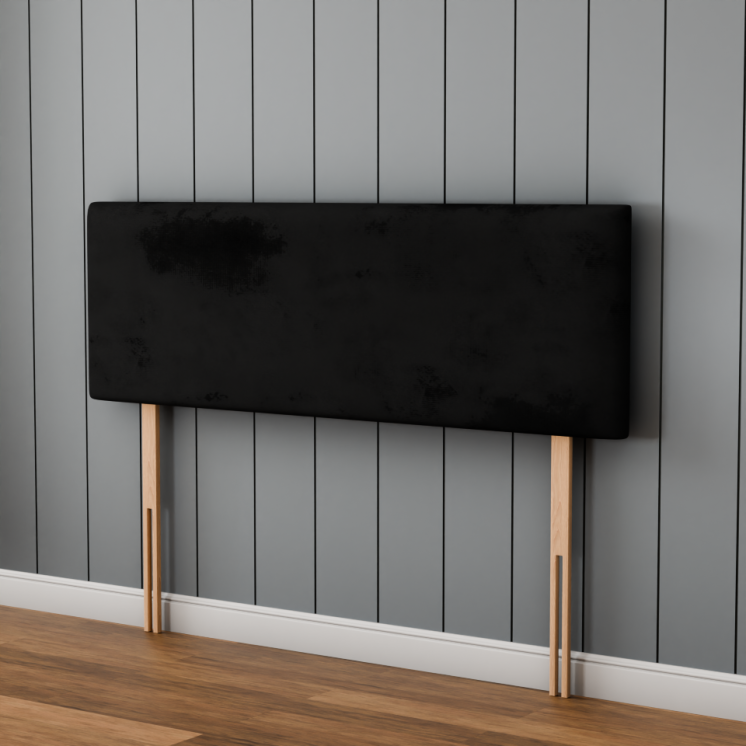 Maya Plain Headboard - Black Plush