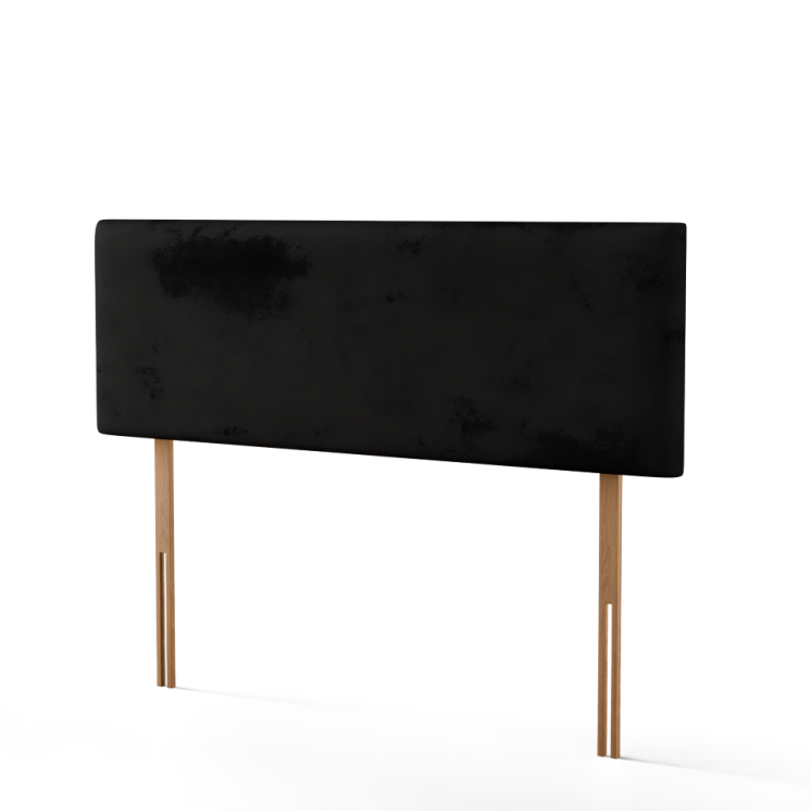 Maya Plain Headboard - Black Plush